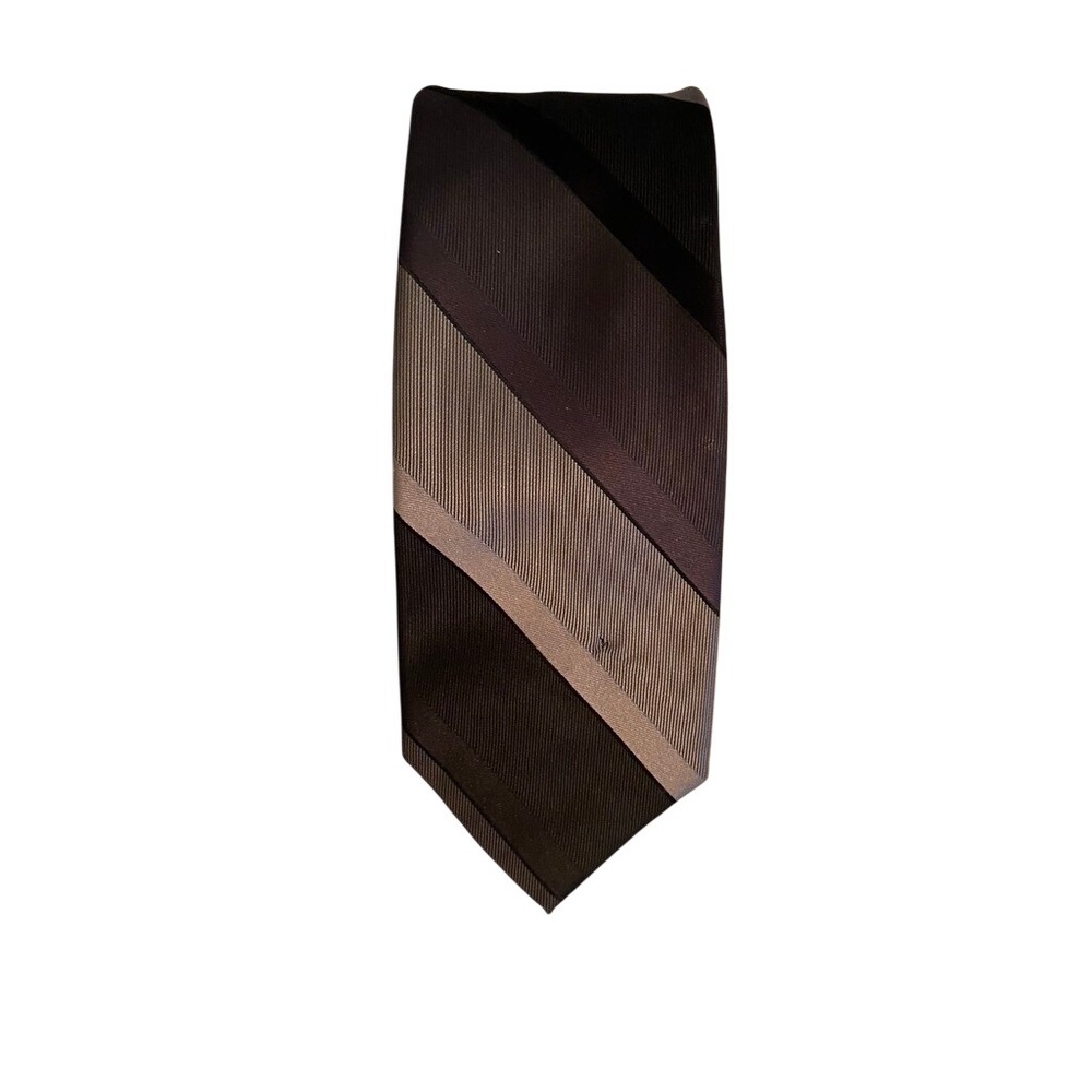 AXIST Men Necktie Black Gray Silver Diagonal Striped Formal Office Silk-Look Tie